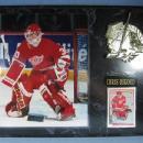 old Detroit RED WING Framed CHRIS OSGOOD Photograph and Upper Deck Trading Card Plaque - sporting