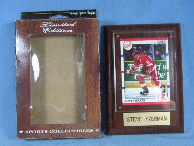 old Detroit RED WING Framed STEVE YZERMAN Trading Card or Hologram Plaque - Limited Edition sporting collectible
