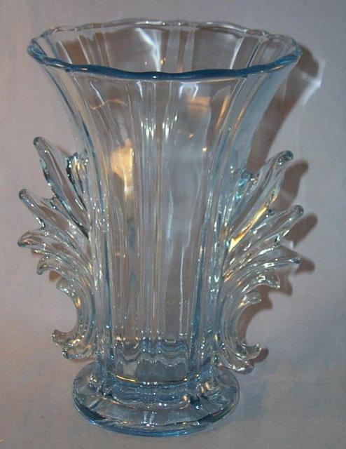 Blue Fostoria BAROQUE Glass Vase