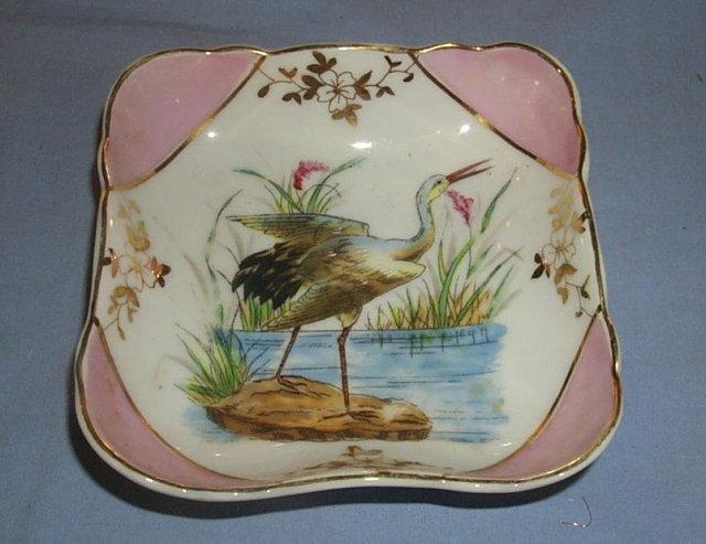 Colorful EGRET Decorated Porcelain Berry Bowl Set