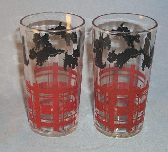 Two Scottie Dog Water Glasses