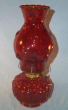 Red MOON & STARS Glass Oil Lamp