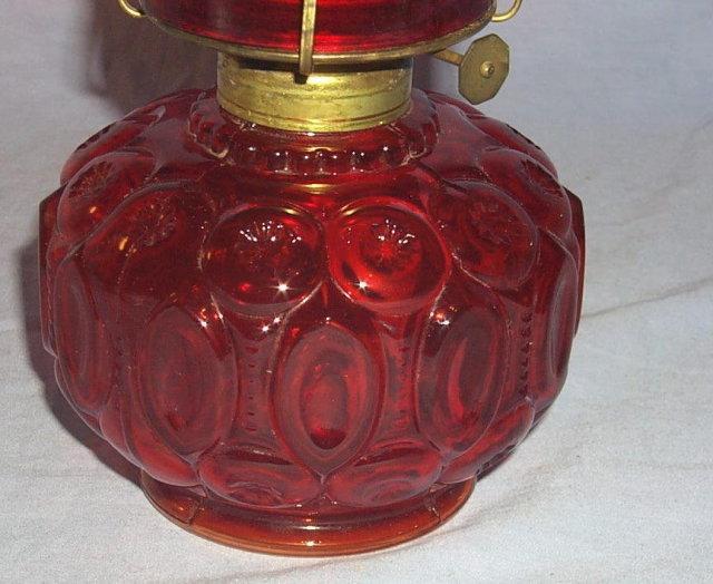 Red MOON & STARS Glass Oil Lamp