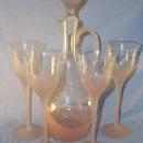 Satin Pink Liqueor Decanter / Stem Glass Set