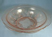 old vintage ROYAL LACE Pink Depression Glass Large Serving Bowl