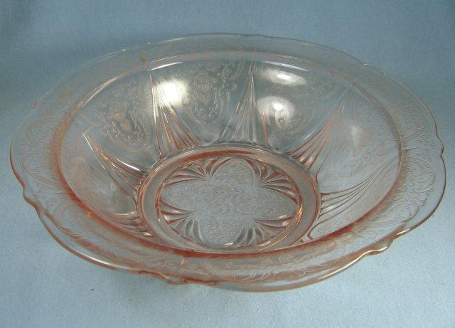 old vintage ROYAL LACE Pink Depression Glass Large Serving Bowl