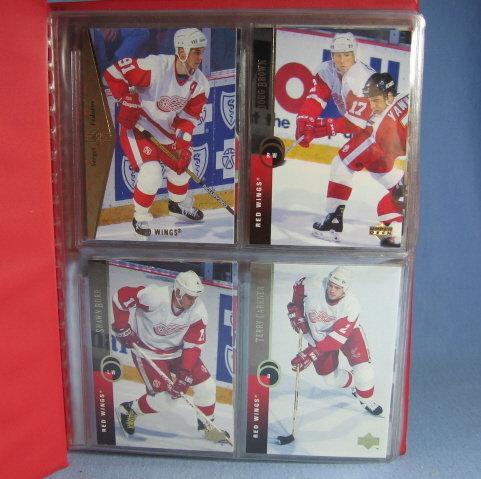 1995 Detroit Red Wings TRADING CARD Album ~ Western Conference Champions TRADE CARD Album - Vintage Sporting