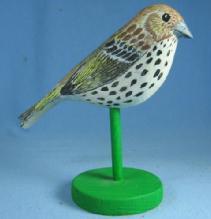 Hand Painted Carved Wood BIRD Folk Art carving PINE SISKIN Decoy Collectible