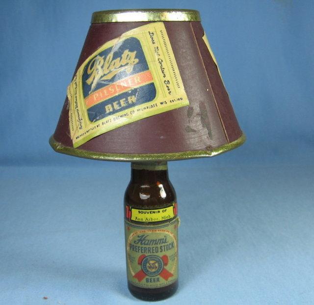 Hamm's Beer Miniature Beer Bottle Lamp - Collectible Advertising Souvenir