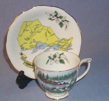 Queen Anne China ONTARIO Advertising Porcelain Cup & Saucer Set