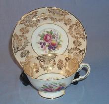 PARAGON Roses/Fruit Porcelain Cup & Saucer Set