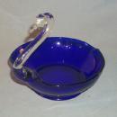 Cobalt Blue / Crystal Swan Glass Pin Dish