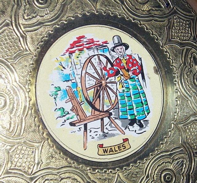 Brass WALES Handled Ashtray - Tobacciana
