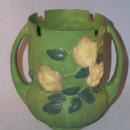 Roseville WHITE ROSE Handled Pottery Vase