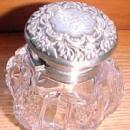 Inkwell Cut Crystal Sterling Lid - Glass