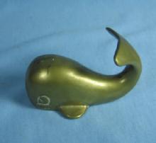 Brass WHALE Paperweight - Vintage Metalware