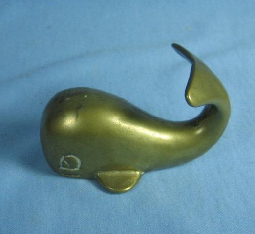 Brass WHALE Paperweight - Vintage Metalware