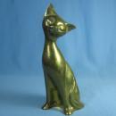 Brass CAT Kitty Paperweight - Vintage Metalware