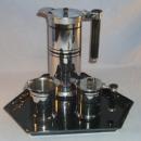 Sunbeam ART DECO Design Stainless Steel Coffee Pot Set on Porcelain Tray - Silver