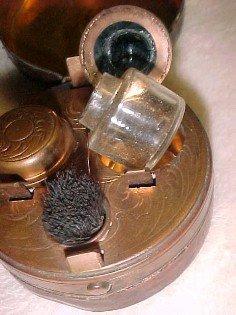 Pen Wipe DoubleTravel Inkwell Leather Case - Glass