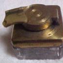Locking Brass Travel Inkwell - Glass