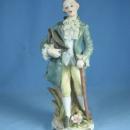 old Vintage Bisque Porcelain Colonial Man w/Dresden lace