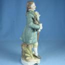 old Vintage Bisque Porcelain Colonial Man w/Dresden lace