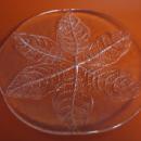old Molded or Pressed Glass LEAF Charger or Large Cake Plate