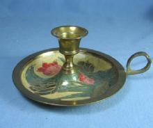 Candlestick Brass CHAMBER STICK Candle Holder - metalware