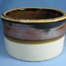 Kitchen Crock Vintage Brown & White Stoneware Storage Vessel - misc pottery