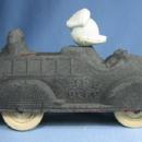 Vintage Hard Rubber Toy ~ Mickey Mouse FIRE DEPT Truck with Donald Duck Driver - Vintage Walt Disney Toy