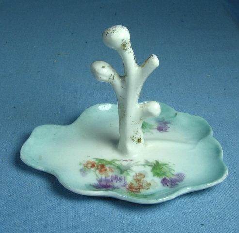 Antique RS Prussia German type Porcelain RING TREE Display