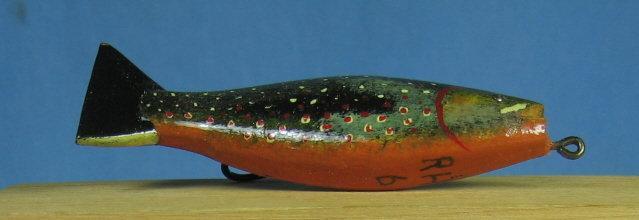 Ray Hansen - Cheboygan, MI Hand Carved Wooden Decoy Fish Lure - sporting