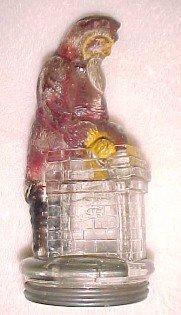SANTA CLAUS Chimney Candy Container - Glass
