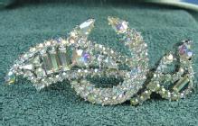 Sword with Crescent Moon Rhinestone Brooch Pin - Shriner Fraternal Organization Jewelry