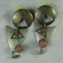 Art Deco Retro Pierced Earrings - Vintage Estate Jewelry
