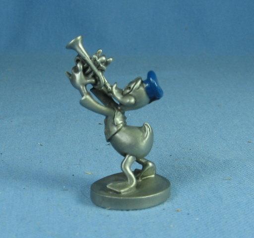 Vintage Disney DONALD DUCK Trumpet Play - Hudson Miniature Pewter Figurine - metalware