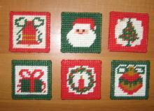 Vintage Hand Crafted CHRISTMAS Holiday Coaster Group for your Hot or Cold Beverage