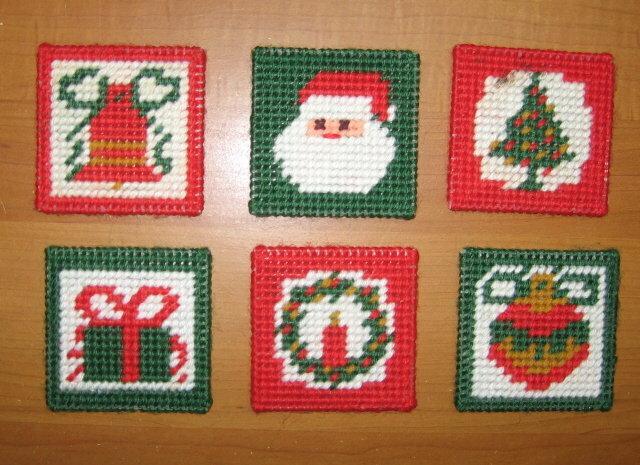 Vintage Hand Crafted CHRISTMAS Holiday Coaster Group for your Hot or Cold Beverage