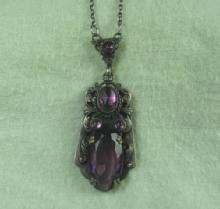 Jewelry AMETHYST Necklace - Vintage Estate Jewelry