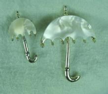 Jewelry 1950's Scatter Pins * Pair of MOP Umbrella Brooches - Vintage Estate Jewelry