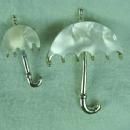Jewelry 1950's Scatter Pins * Pair of MOP Umbrella Brooches - Vintage Estate Jewelry