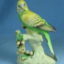 Vintage Napco Bird PARAKEET Figurine - Bisque Porcelain
