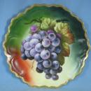 Scalloped Pottery Golden Rim GRAPE Plate - Antique Porcelain