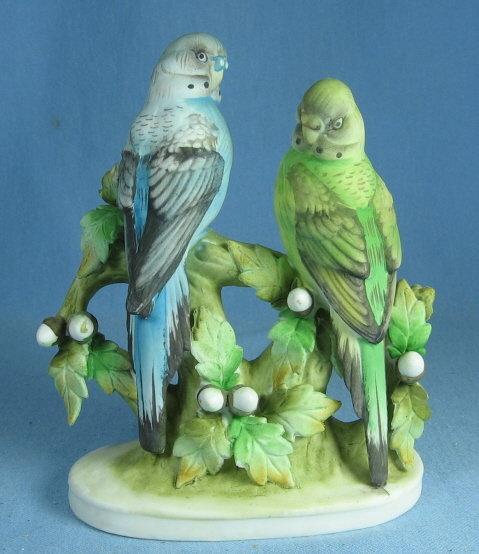 Lefton Figurine HUMMINGBIRDS - Antique Bisque Porcelain