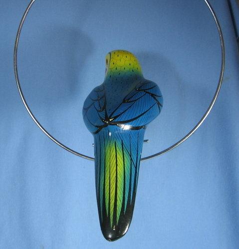 HUGE Parrot Tropical BIRD Figurine - Vintage Pottery