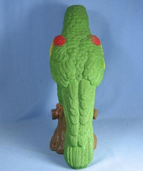 Large Green Tropical BIRD Parrot Figurine - Vintage Pottery