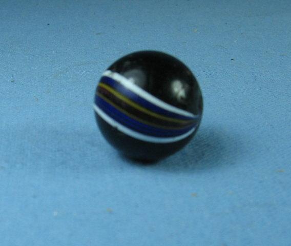 Black INDIAN SWIRL Glass Marble - Vintage Toy