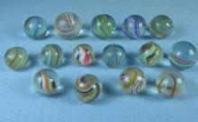 INDIAN SWIRL Glass Marble Group - Vintage Toy