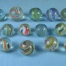 INDIAN SWIRL Glass Marble Group - Vintage Toy